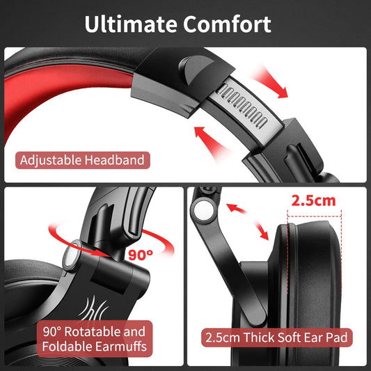 Casque supra-auriculaire filaire PCOneodio A71 avec micro Casque DJ Studio Professionnel