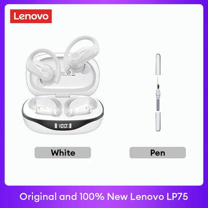 PCOriginal Lenovo LP75 TWS Bluetooth V5.3 Headphones Wireless LED Digital D