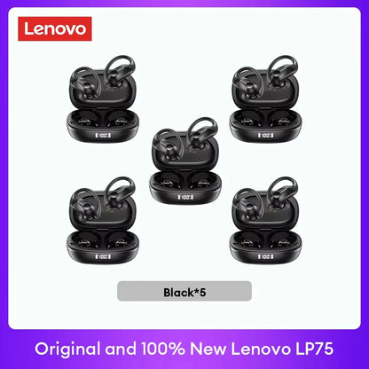 PCOriginal Lenovo LP75 TWS Bluetooth V5.3 Headphones Wireless LED Digital D