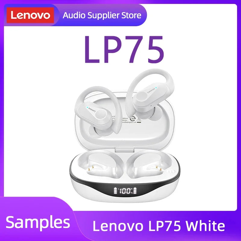 PCOriginal Lenovo LP75 TWS Bluetooth V5.3 Headphones Wireless LED Digital D