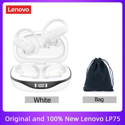 PCOriginal Lenovo LP75 TWS Bluetooth V5.3 Headphones Wireless LED Digital D