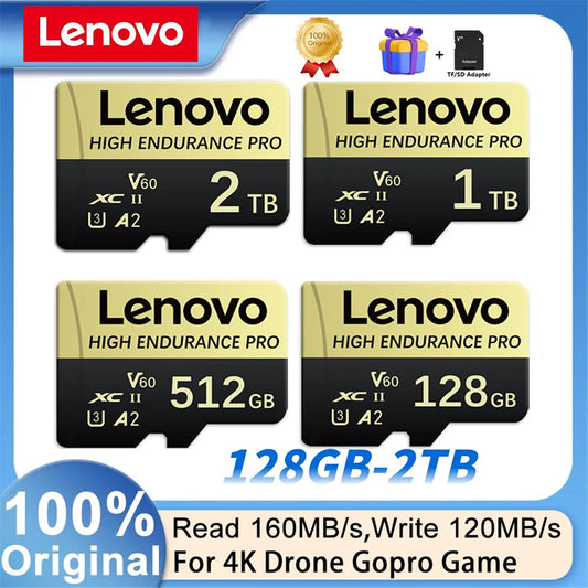 Original Lenovo Memory Card 128GB 256GB 512GB 1TB 2TB High Speed Micro TF SD Card For Nintendo Switch Ps4 Ps5 Game SD Card