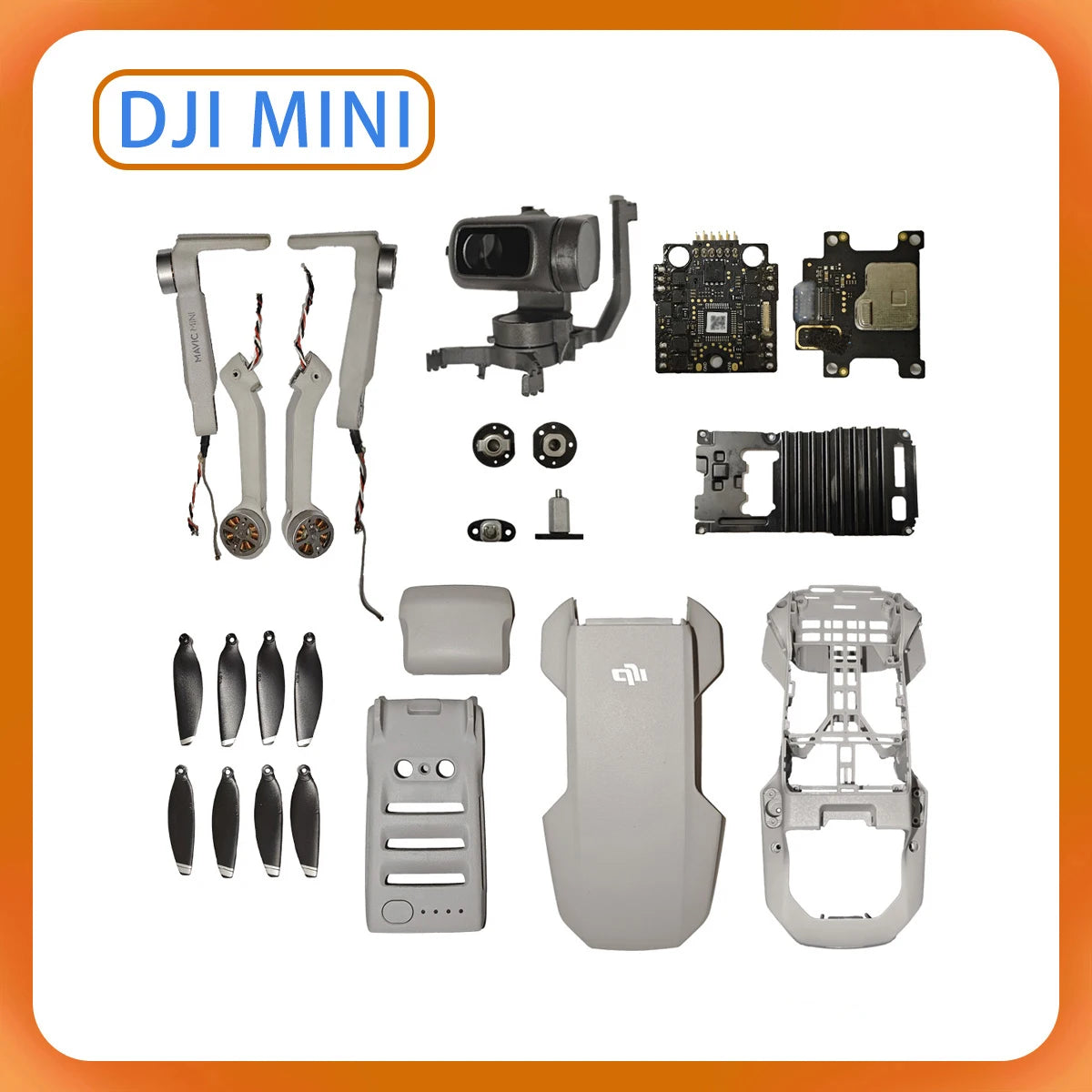 Original Mini1 Gimbal Axis Arm Yaw Motor, Body Shell, Arm Shell, Camera Lens, Coaxial Cable, GPS ESC,  DJI MINI2