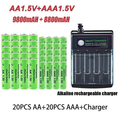 PC Original Rechargeable Battery 1.5V AA9800mAh+AAA8800mAh+Charger  Computer Clock Radio Video Game Digital Camera AA AAAbattery