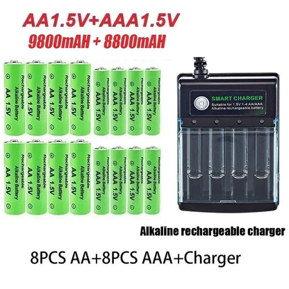 PC Original Rechargeable Battery 1.5V AA9800mAh+AAA8800mAh+Charger  Computer Clock Radio Video Game Digital Camera AA AAAbattery