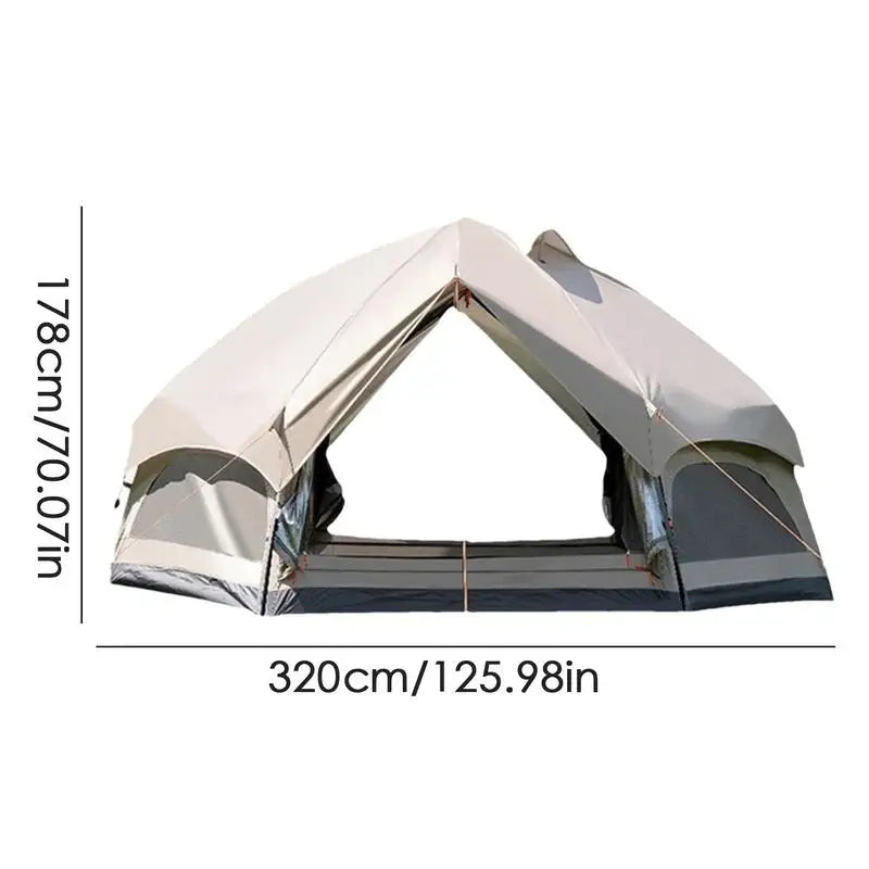 PC Outdoor Camping Tent 3-4 Persons Backpacking Tent Large Capacity Hiking