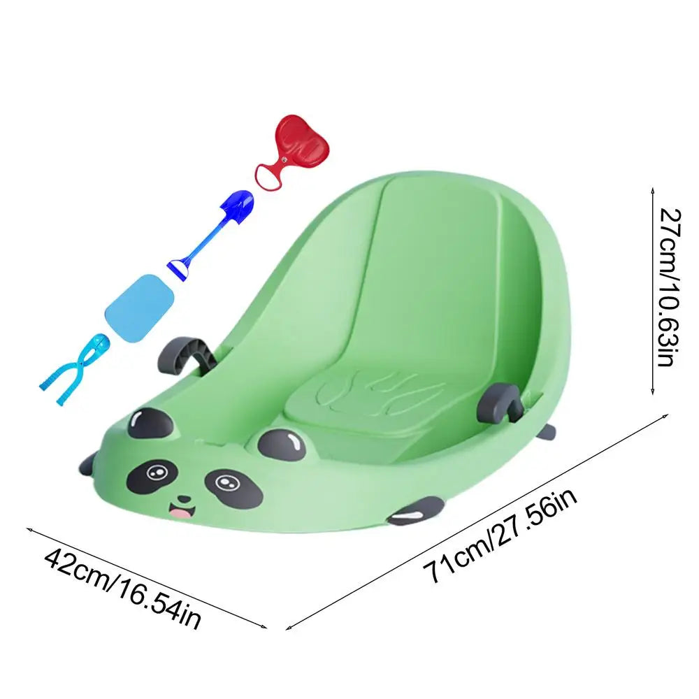 PC Outdoor Snow Sled For Kids Built In Brake System Toddler Toboggan Toddle