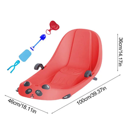 PC Outdoor Snow Sled For Kids Built In Brake System Toddler Toboggan Toddle