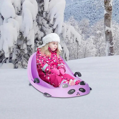 PC Outdoor Snow Sled For Kids Built In Brake System Toddler Toboggan Toddle