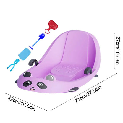 PC Outdoor Snow Sled For Kids Built In Brake System Toddler Toboggan Toddle