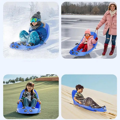 PC Outdoor Snow Sled For Kids Built In Brake System Toddler Toboggan Toddle