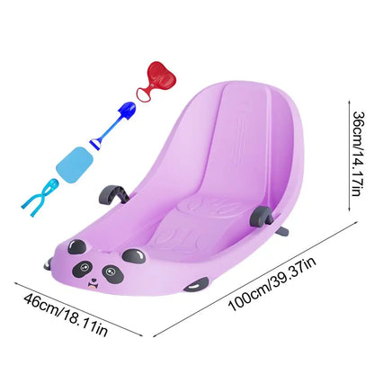 PC Outdoor Snow Sled For Kids Built In Brake System Toddler Toboggan Toddle