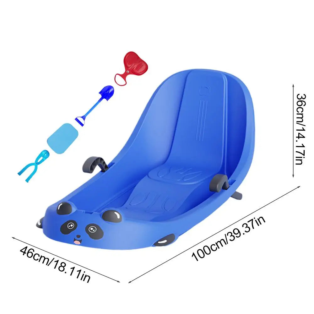 PC Outdoor Snow Sled For Kids Built In Brake System Toddler Toboggan Toddle