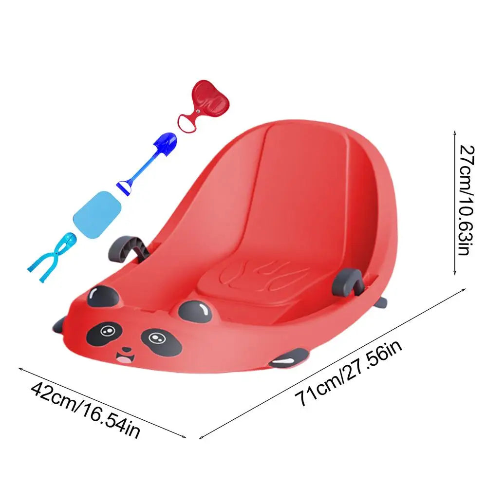 PC Outdoor Snow Sled For Kids Built In Brake System Toddler Toboggan Toddle