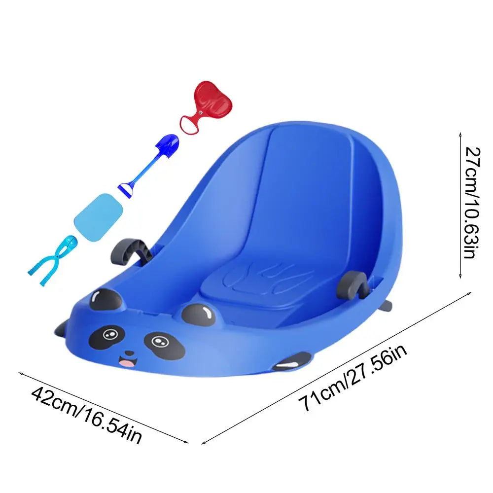 PC Outdoor Snow Sled For Kids Built In Brake System Toddler Toboggan Toddle