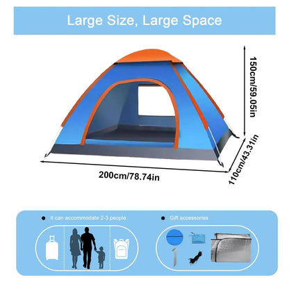 PC Outdoor tent portable folding fully automatic 2-3 person outdoor camping