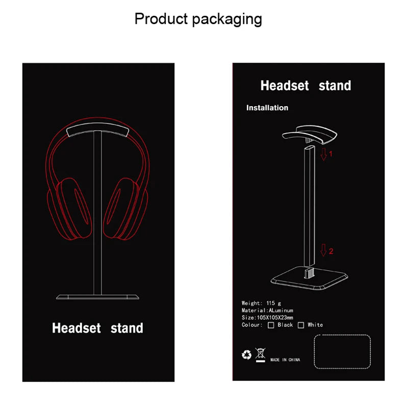 PCOver Ear Headset Stand Detachable Headphone Holder Gaming Headset Bracket