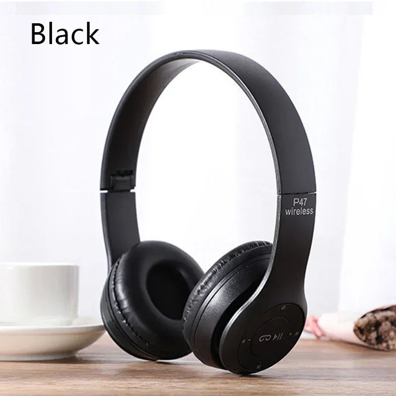 PCP47 Earphones Wireless Headphones Foldable Bass Helmet For iPhone Xiaomi