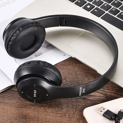 PCP47 Wireless Headset Foldable Bass HiFi On-Ear Bluetooth Earphones Longer