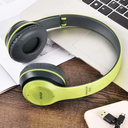 PCP47 Wireless Headset Foldable Bass HiFi On-Ear Bluetooth Earphones Longer