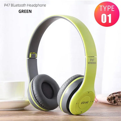 PCP47 Wireless Headset Foldable Bass HiFi On-Ear Bluetooth Earphones Longer