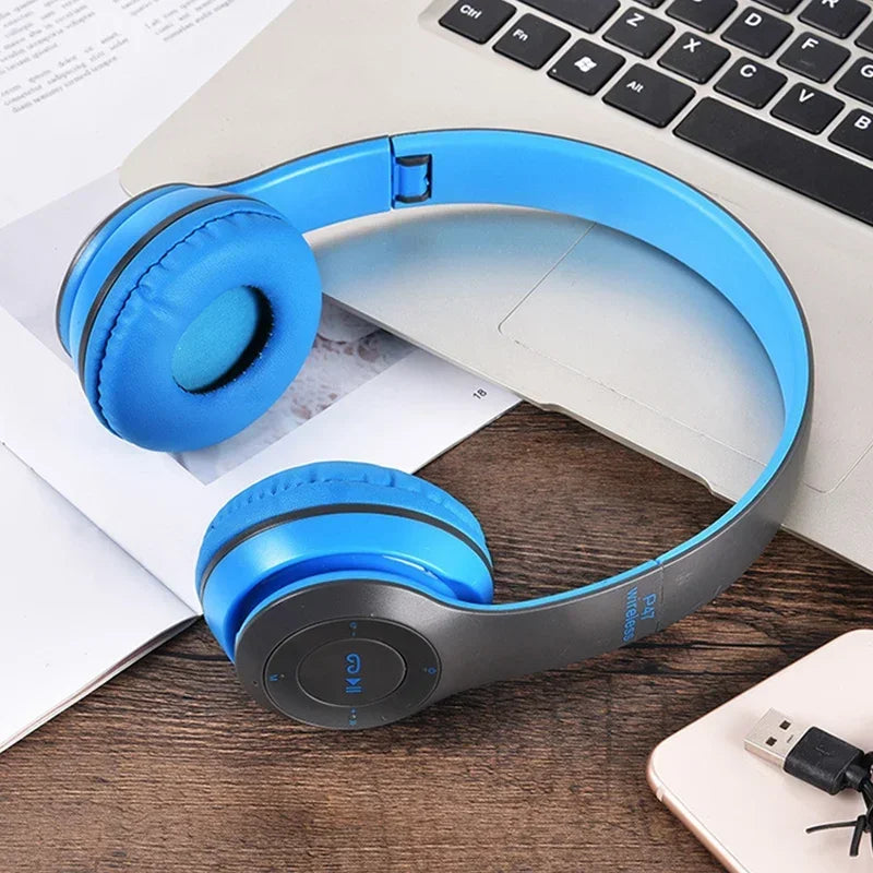 PCP47 Wireless Headset Foldable Bass HiFi On-Ear Bluetooth Earphones Longer