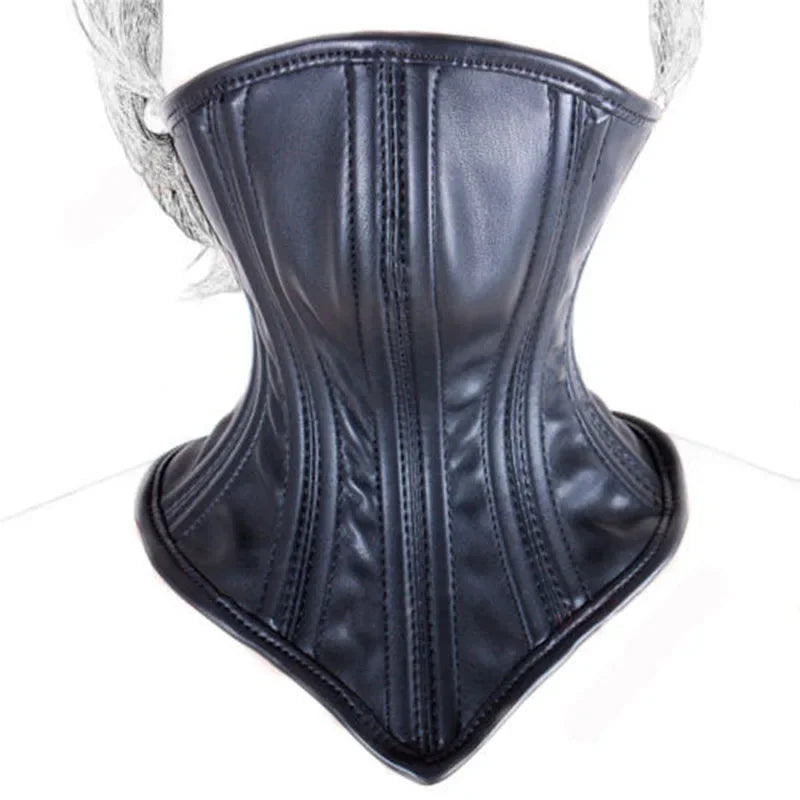 PU Leather Neck Collar Choker Posture Corset with Leash Chain BDSM Bondage  Restraint Slave Sex Toys Adult Game Role Play