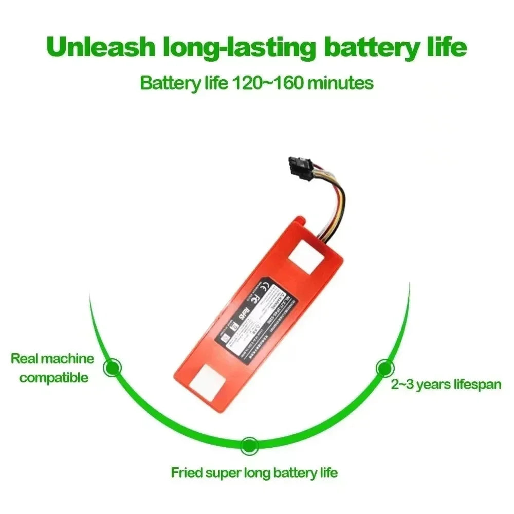 PURFIELD 14.4V 6500mah Robotic Vacuum Cleaner Replacement Li-ion Battery For Xiaomi Roborock S55 S60 S65 S50 S51 S5 MAX S6 Parts