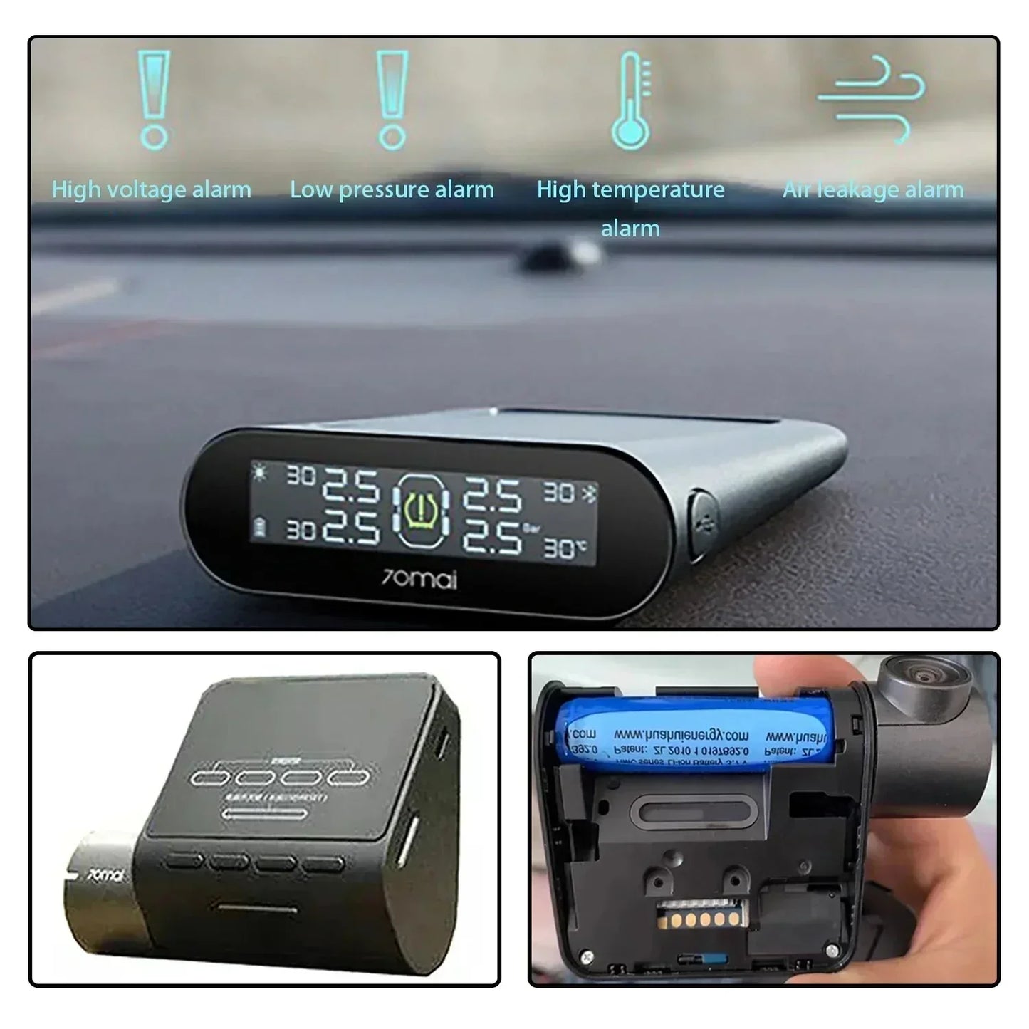 PURFIELD Original 3.7V 500mAh Lithium Battery 70mai Battery Hmc1450 Dash Cam Pro Car Video Recorder Replacement DVR Accessories