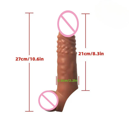 Penis Enlargement Sleeve Thickened Cock Ring Penis Extended Delay Time Sex Toys Lock Semen Adult Sex Products Penis Extension