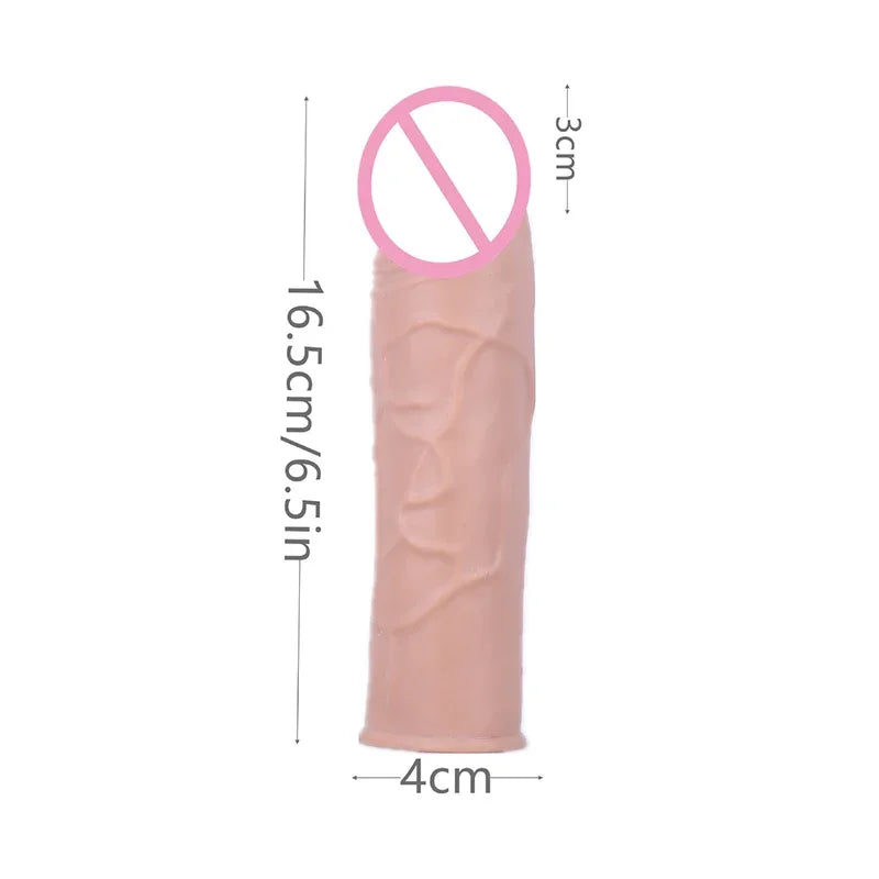 GtoozaPenis Enlarger Extended Sleeves Reusable Condom  Time Delay Ejaculation Adult Erotic Sexy Goods Sex Toys  Men Gay Sexshop