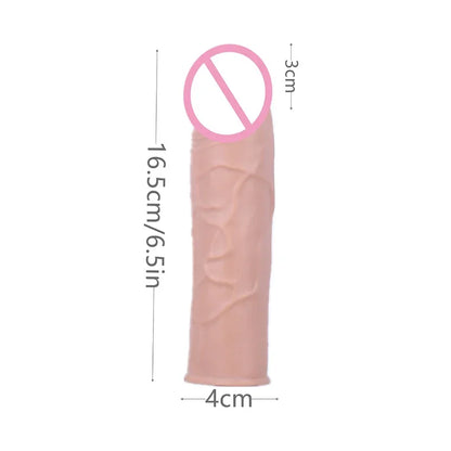 GtoozaPenis Enlarger Extended Sleeves Reusable Condom  Time Delay Ejaculation Adult Erotic Sexy Goods Sex Toys  Men Gay Sexshop