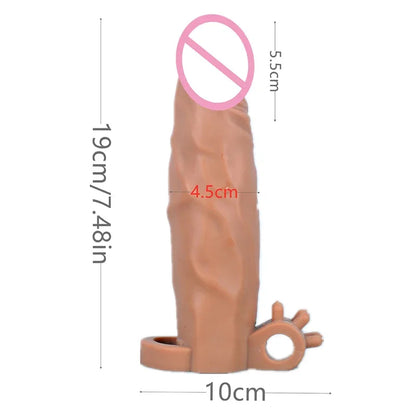 GtoozaPenis Enlarger Extended Sleeves Reusable Condom  Time Delay Ejaculation Adult Erotic Sexy Goods Sex Toys  Men Gay Sexshop