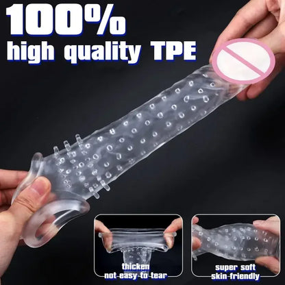 Penis sleeve  men jj thickening and lengthening spike braces sexual apathy special particles condom sex products