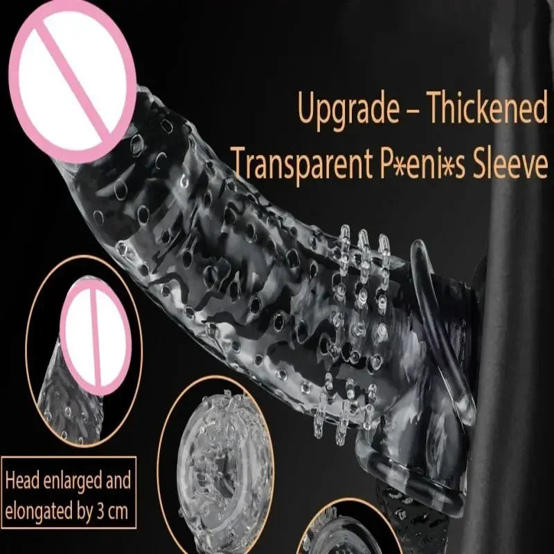 Penis sleeve  men jj thickening and lengthening spike braces sexual apathy special particles condom sex products