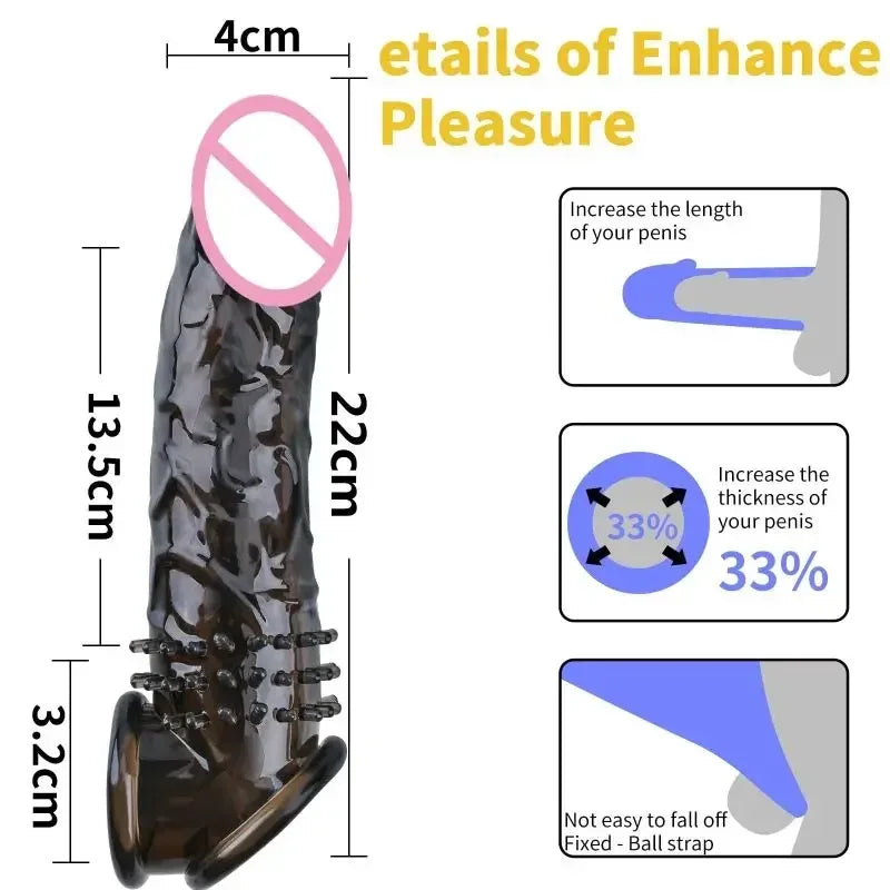 Penis sleeve  men jj thickening and lengthening spike braces sexual apathy special particles condom sex products