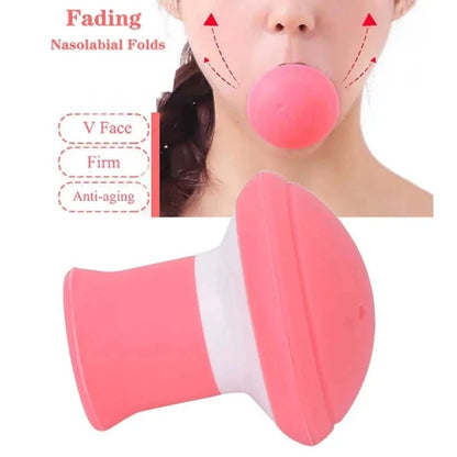 Pink Jaw Face Neck Toning Exerciser Face Lift Skin Firming V Shape Cute Portable Smooth Wrinkle Mouth Exercise Face Trainer Tool