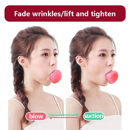 Pink Jaw Face Neck Toning Exerciser Face Lift Skin Firming V Shape Cute Portable Smooth Wrinkle Mouth Exercise Face Trainer Tool