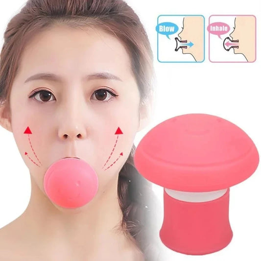 Pink Jaw Face Neck Toning Exerciser Face Lift Skin Firming V Shape Cute Portable Smooth Wrinkle Mouth Exercise Face Trainer Tool