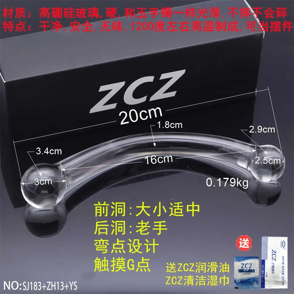 Pleasure Wand Crystal Glass Dildo Fake Penis Crystal Anal Beads Butt Plug Prostate Massager G Spot Female Masturbation Toys