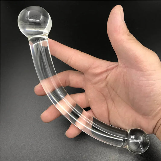 Pleasure Wand Crystal Glass Dildo Fake Penis Crystal Anal Beads Butt Plug Prostate Massager G Spot Female Masturbation Toys