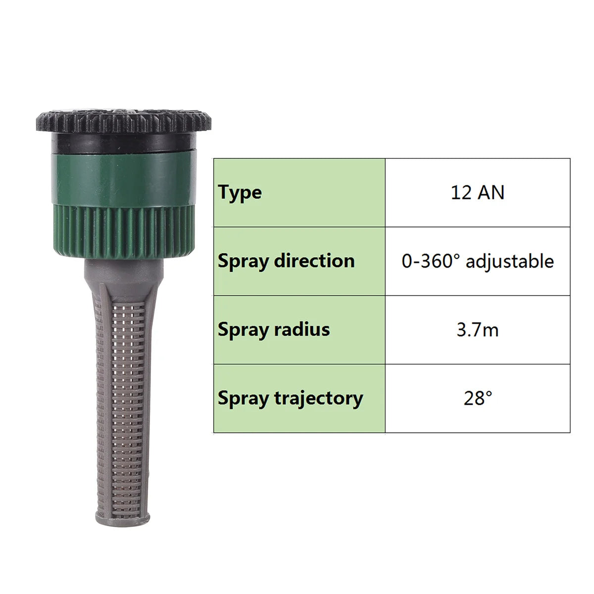 Popup Watering Sprinkler Replacement Scattering Nozzle 1/2" Male Thread Connector 0~360 Degree Adjustable Garden Irrigation Tool