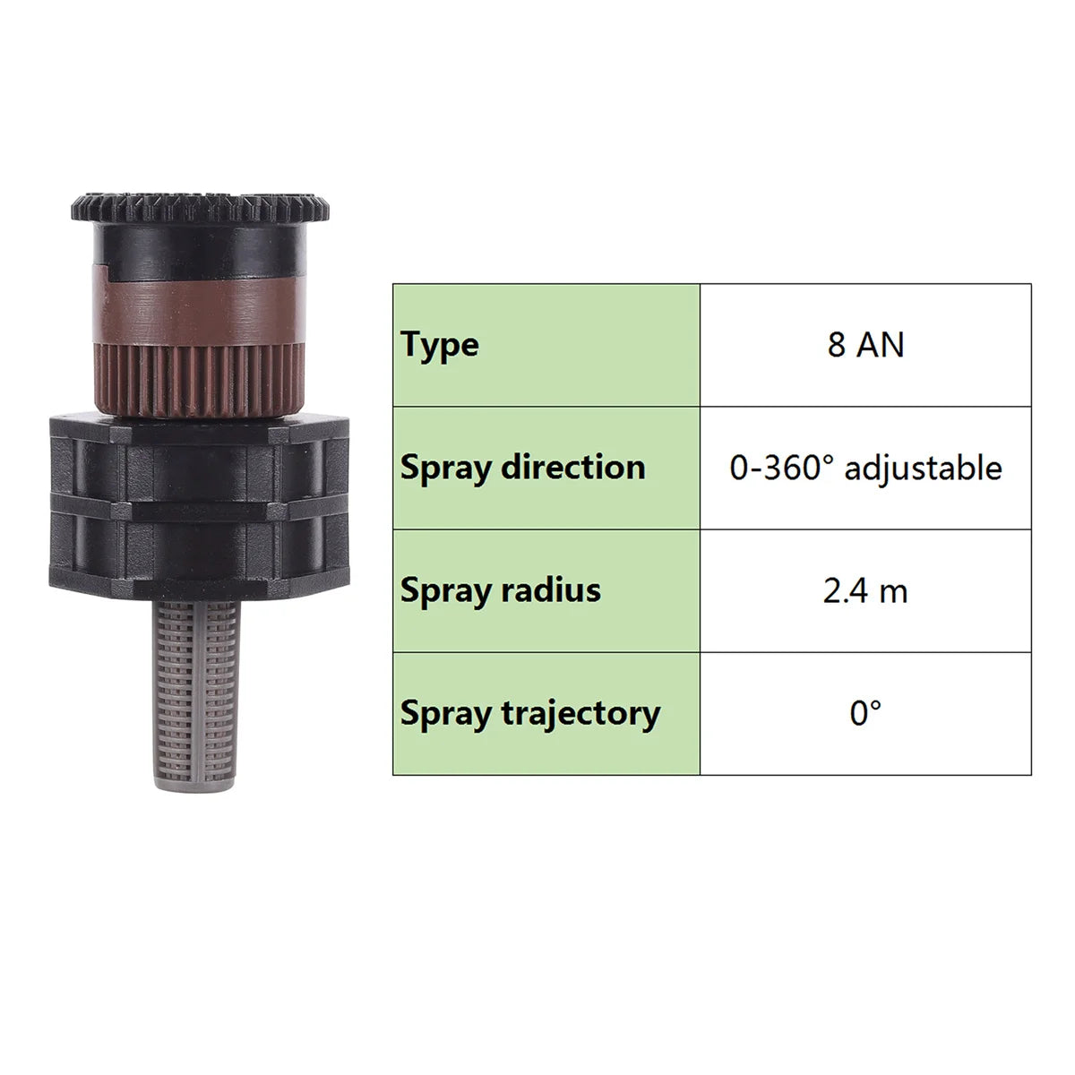 Popup Watering Sprinkler Replacement Scattering Nozzle 1/2" Male Thread Connector 0~360 Degree Adjustable Garden Irrigation Tool