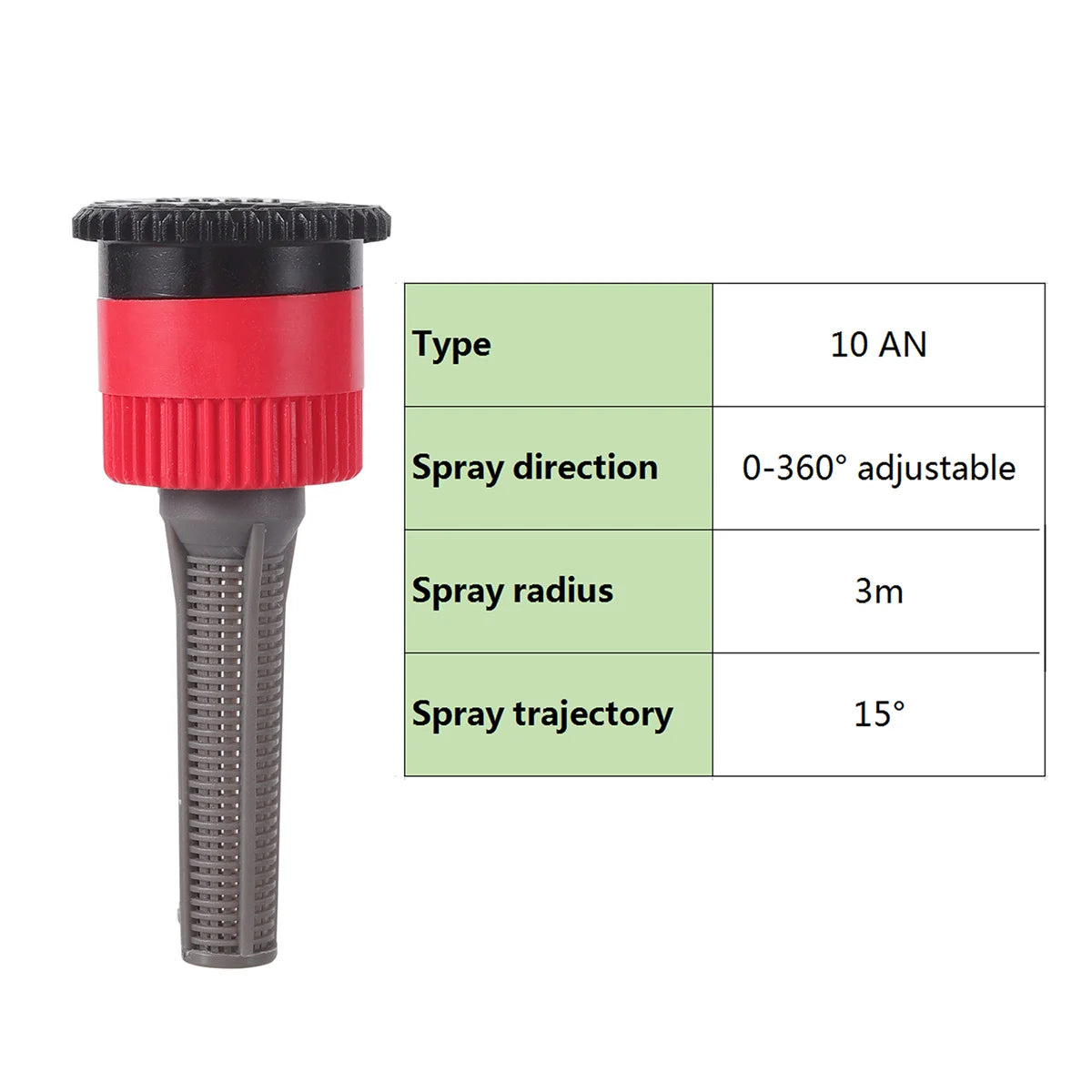 Popup Watering Sprinkler Replacement Scattering Nozzle 1/2" Male Thread Connector 0~360 Degree Adjustable Garden Irrigation Tool