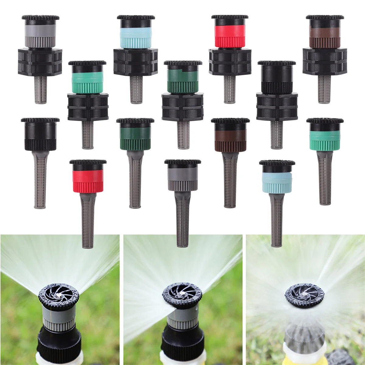 Popup Watering Sprinkler Replacement Scattering Nozzle 1/2" Male Thread Connector 0~360 Degree Adjustable Garden Irrigation Tool