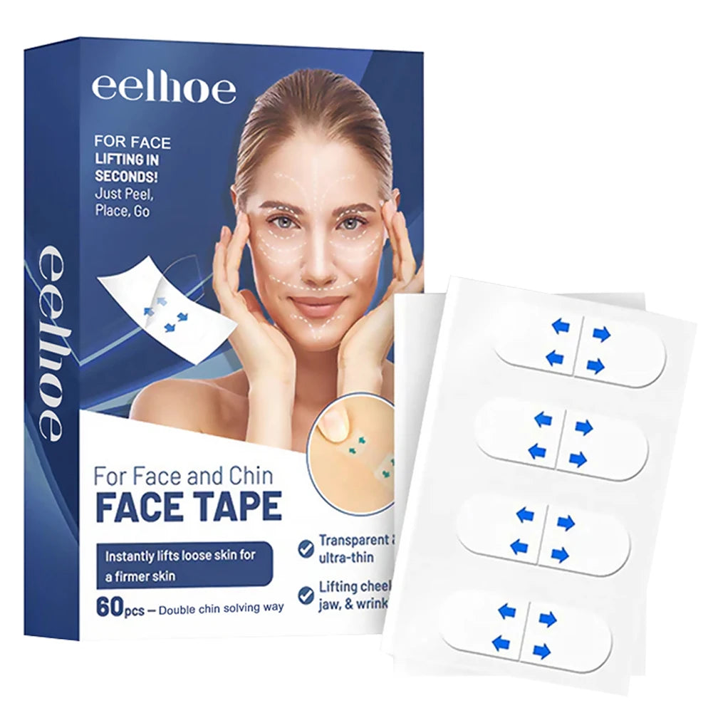 Portable Anti Wrinkle Beauty Stickers 60pcs Ingredient Safety Anti Wrinkle Face Tape Waterproof Elastic Breathable  Body Care