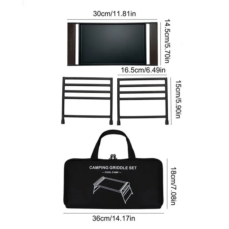 PC Portable Camping Grill Portable Grill BBQ Grill Pan Tabletop Outdoor Gri