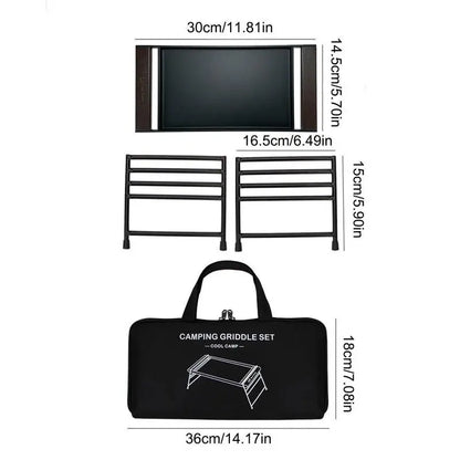 PC Portable Camping Grill Portable Grill BBQ Grill Pan Tabletop Outdoor Gri