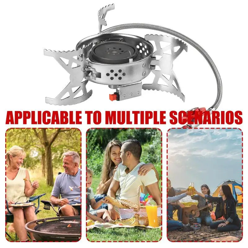 PC Portable Gas Stove Tourist Camping Burners Folding Backpacking Furnace 3