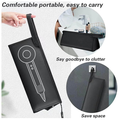 PC Portable  Hair Dryer Storage Bag  Dyson Fashion Hair Curler Storage Bag Curly Hair Storage Organizer Travel Bag PU Leather